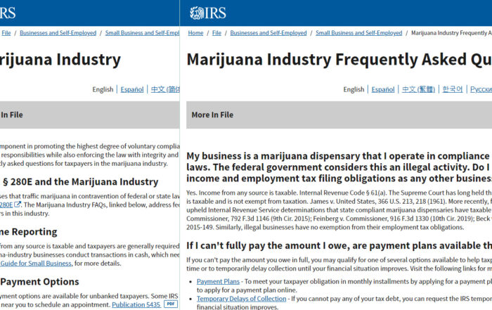 IRS Resources for Marijuana Industry slide