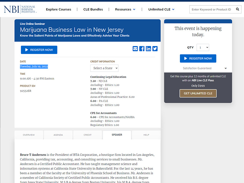 NBI – Taxation of Cannabis New Jersey screencapture